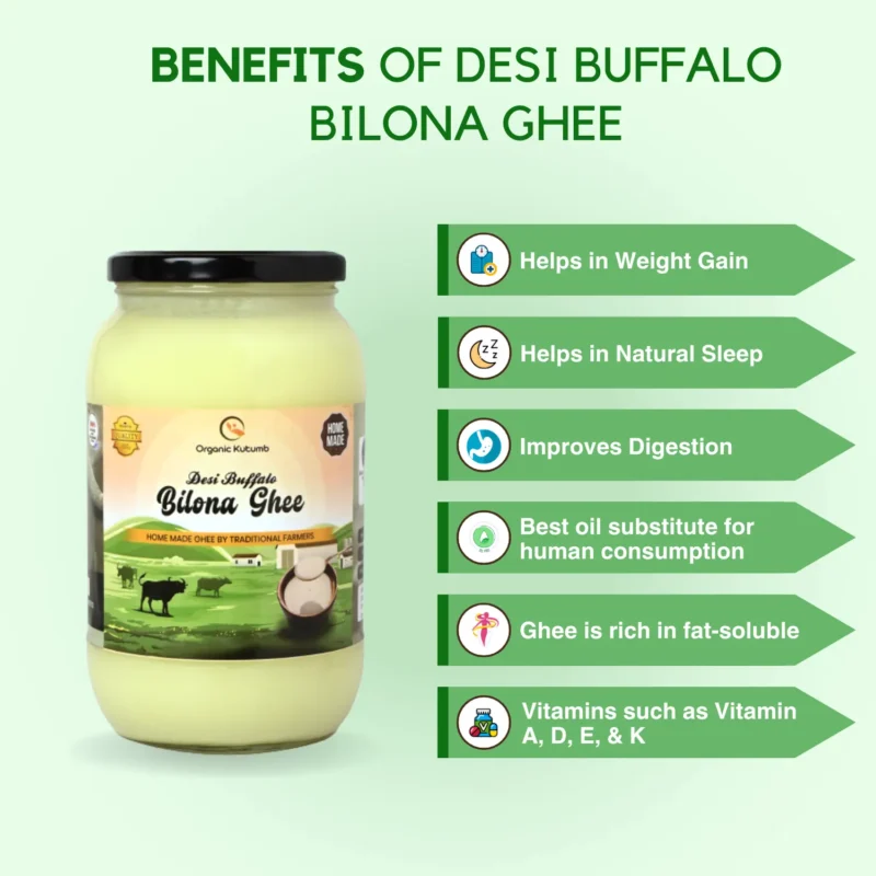benefits of desi buffalo ghee by organic kutumb